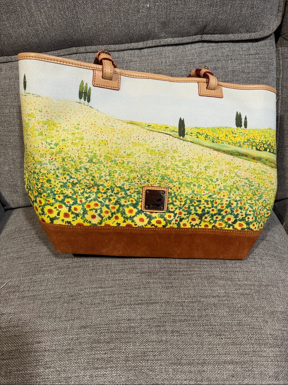 Dooney & Bourke Sunflower Canvas Tote - Yellow/Green/Brown
